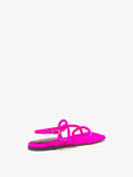 Back 3/4 image of Square Strappy Sandals in FUSCHIA