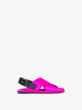 Side image of Square Crossover Sandals in FUSCHIA