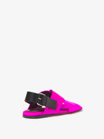 Back 3/4 image of Square Crossover Sandals in FUSCHIA