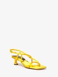 Front 3/4 image of Square Strappy Sandals - 50mm in yellow