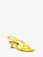 Front 3/4 image of Square Strappy Sandals - 50mm in yellow