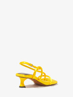 Back 3/4 image of Square Strappy Sandals - 50mm in yellow