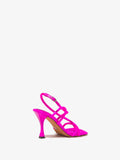 Back 3/4 image of Square Strappy Sandals in FUSCHIA