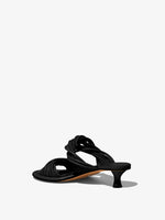 Back 3/4 image of Pipe Slide Sandals in black