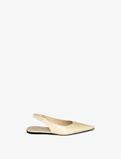 Side image of Spike Slingback Flats in NATURAL