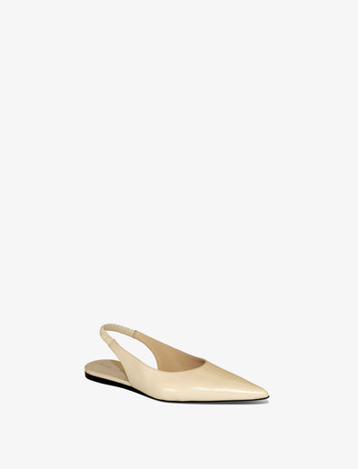 3/4 Front image of Spike Slingback Flats in NATURAL