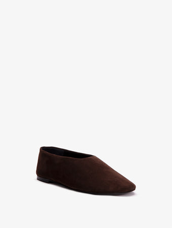 Proenza Schouler 3/4 front image of Glove Slippers in ESPRESSO