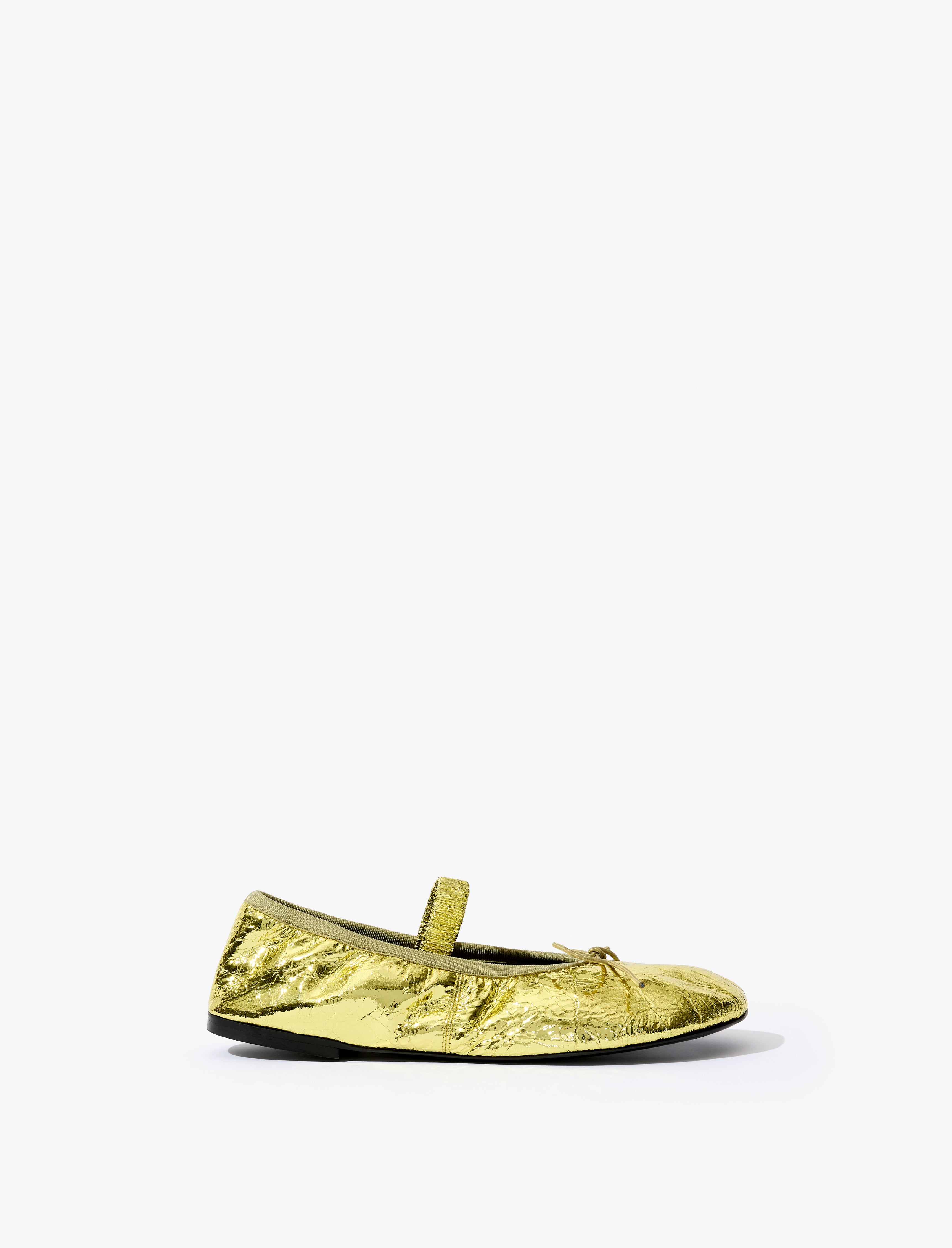 Glove Mary Jane Ballet Flats in Crinkled Metallic Proenza Schouler