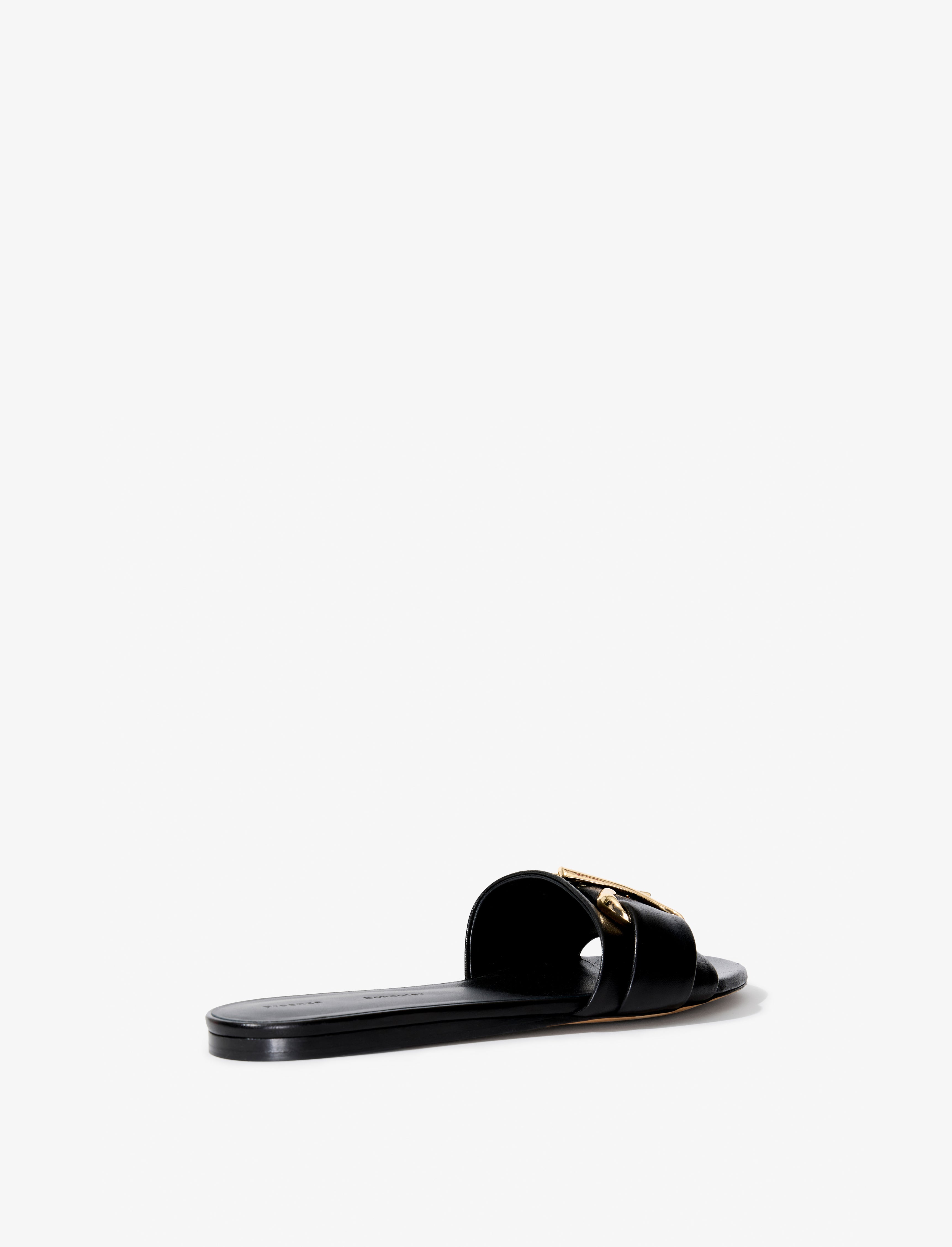 Monogram Slide Sandals - Black