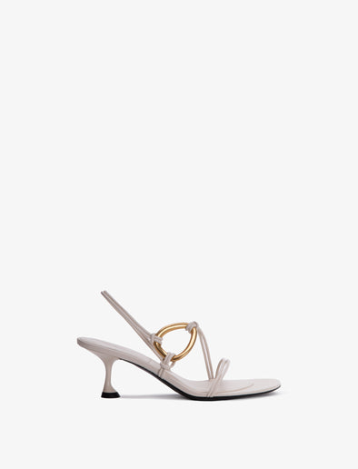 Front image of Hoop Slingback Sandals in CREAM