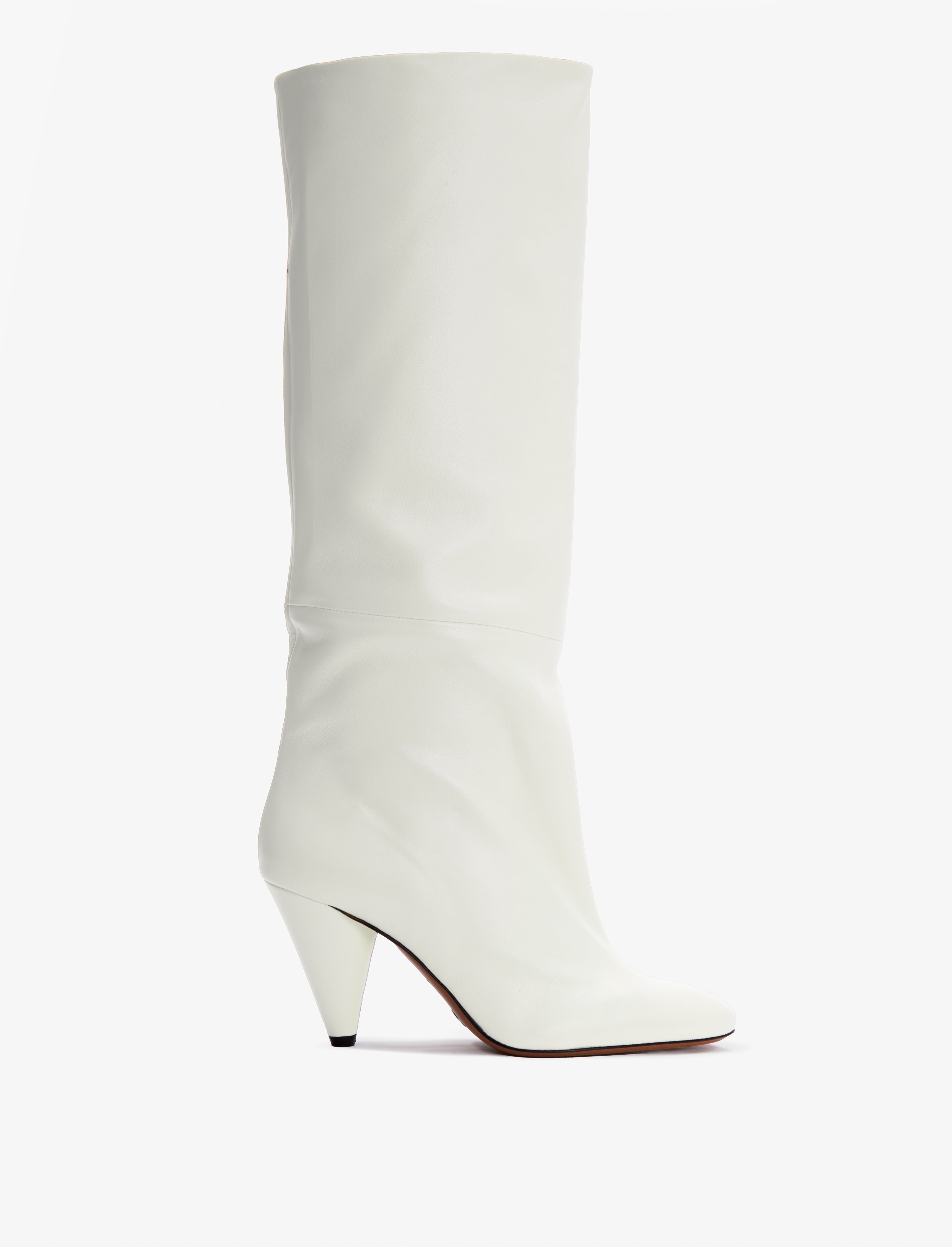 Cone Knee High Boots Cream