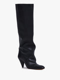 Front image of Cone Knee High Boots in BLACK