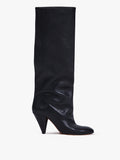 Side image of Cone Knee High Boots in BLACK