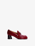 Side image of Monogram Heeled Loafers in Eel in ROSEWOOD