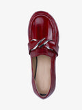 Aerial image of Monogram Heeled Loafers in Eel in ROSEWOOD