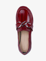 Aerial image of Monogram Heeled Loafers in Eel in ROSEWOOD