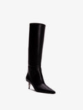 3/4 Front image of Spike Knee High Boots in BLACK