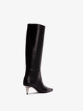 3/4 Back image of Spike Knee High Boots in BLACK