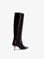 3/4 Back image of Spike Knee High Boots in BLACK