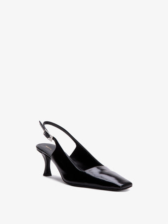 Proenza Schouler 3/4 front image of Trap Slingback Pumps in BLACK