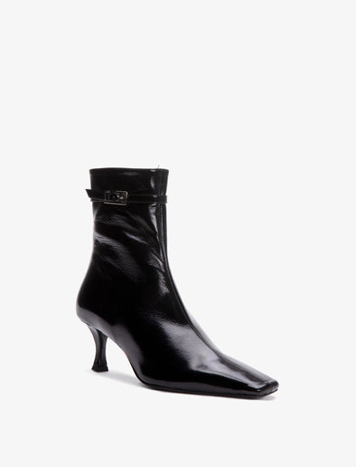 Proenza Schouler 3/4 front image of Trap Ankle Boots in BLACK