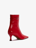 Proenza Schouler 3/4 back image of Trap Ankle Boots in VERMILLION