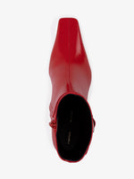 Proenza Schouler aerial image of Trap Ankle Boots in VERMILLION