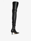 3/4 Back image of Trap Over The Knee Boots in BLACK