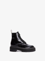 Proenza Schouler side image of Lug Sole Lace-up Boots in BLACK