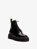 Proenza Schouler 3/4 front image of Lug Sole Lace-up Boots in BLACK