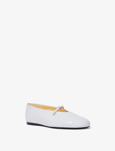 Proenza Schouler 3/4 front image of Tee Mary Jane Flats in WHITE