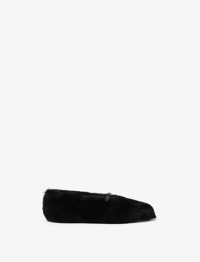 Proenza Schouler side image of Tee Mary Jane Flats in Shearling in BLACK