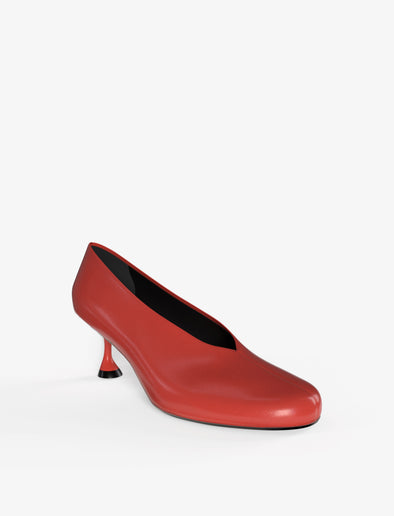 Proenza Schouler 3/4 front image of Tee Pumps in RED