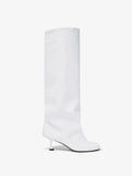 Front image of TEE KNEE HIGH BOOTS in WHITE