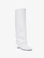 3/4 Front image of TEE KNEE HIGH BOOTS in WHITE