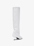 3/4 Back image of TEE KNEE HIGH BOOTS in WHITE