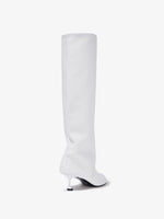 3/4 Back image of TEE KNEE HIGH BOOTS in WHITE