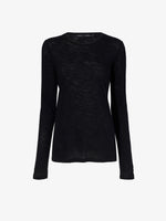 Flat image of Long Sleeve T-Shirt in Tissue Jersey in black