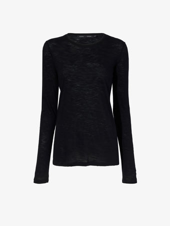 Flat image of Long Sleeve T-Shirt in Tissue Jersey in black