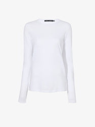 Flat image of Long Sleeve T-Shirt in Tissue Jersey in white