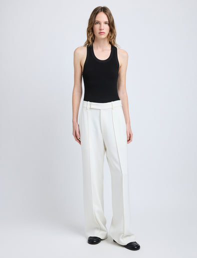 Proenza Schouler Front image of model wearing Weyes Pant In Matte Viscose Crepe in white