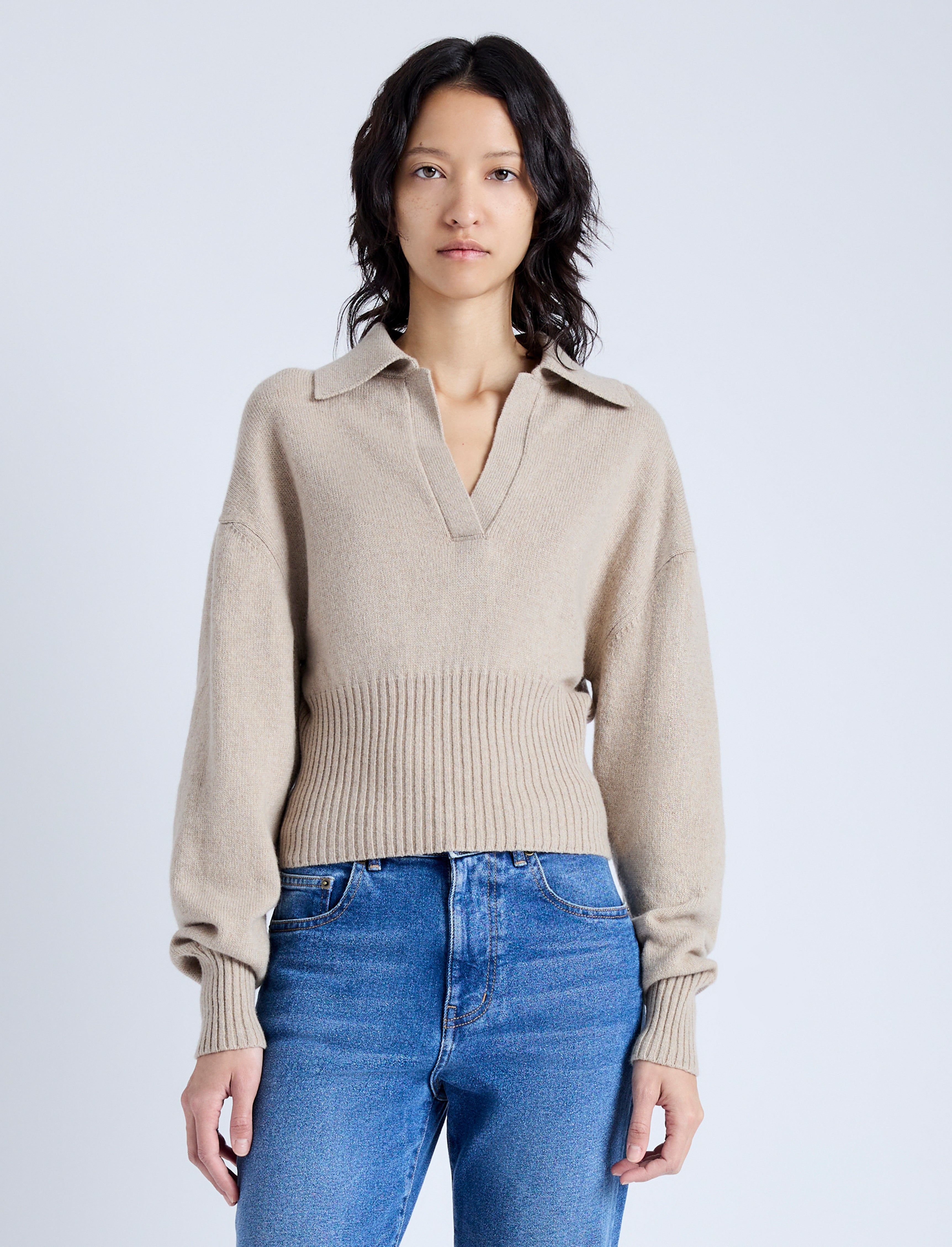 Cropped on sale polo sweater