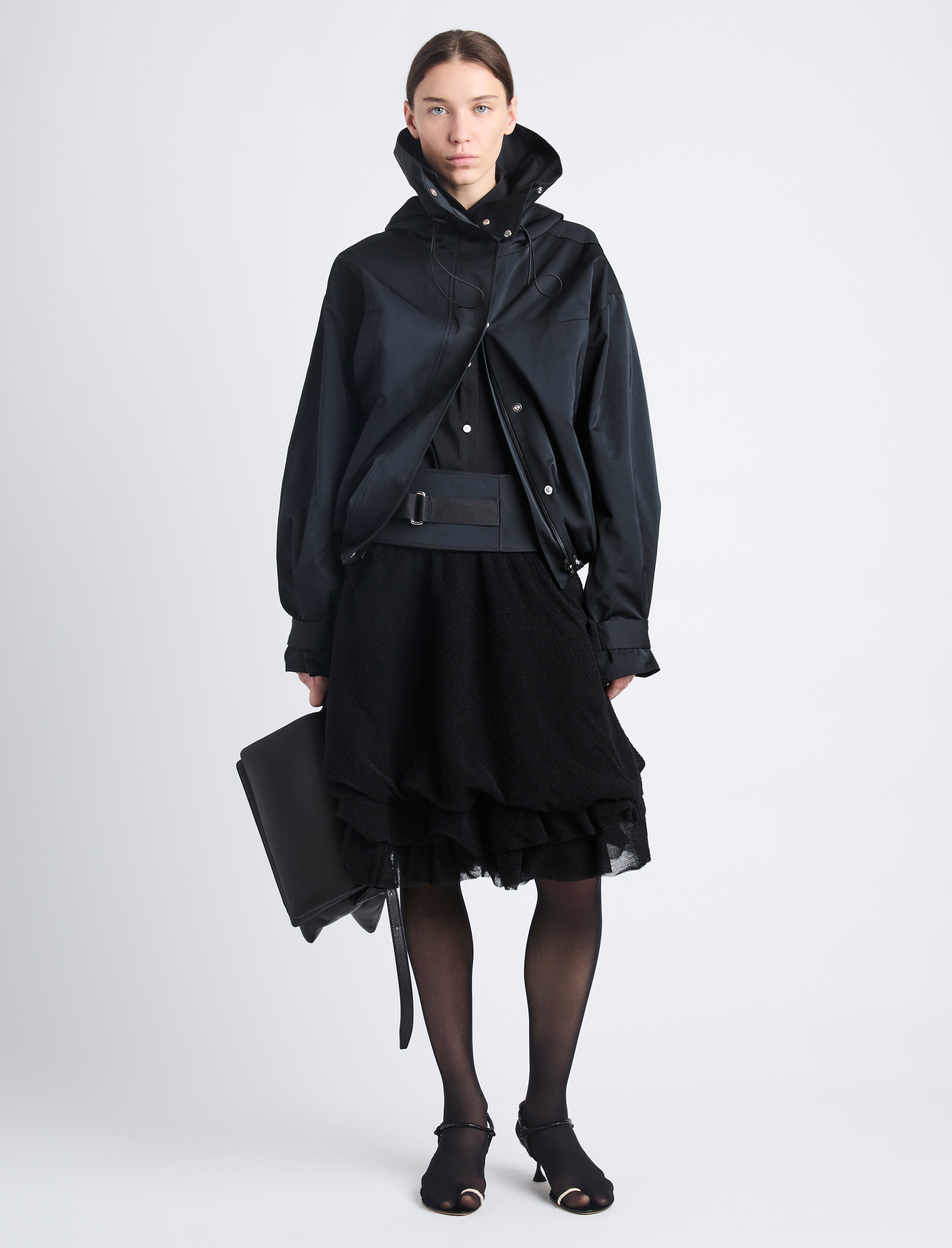 Maxwell Anorak in Nylon Gabardine Black