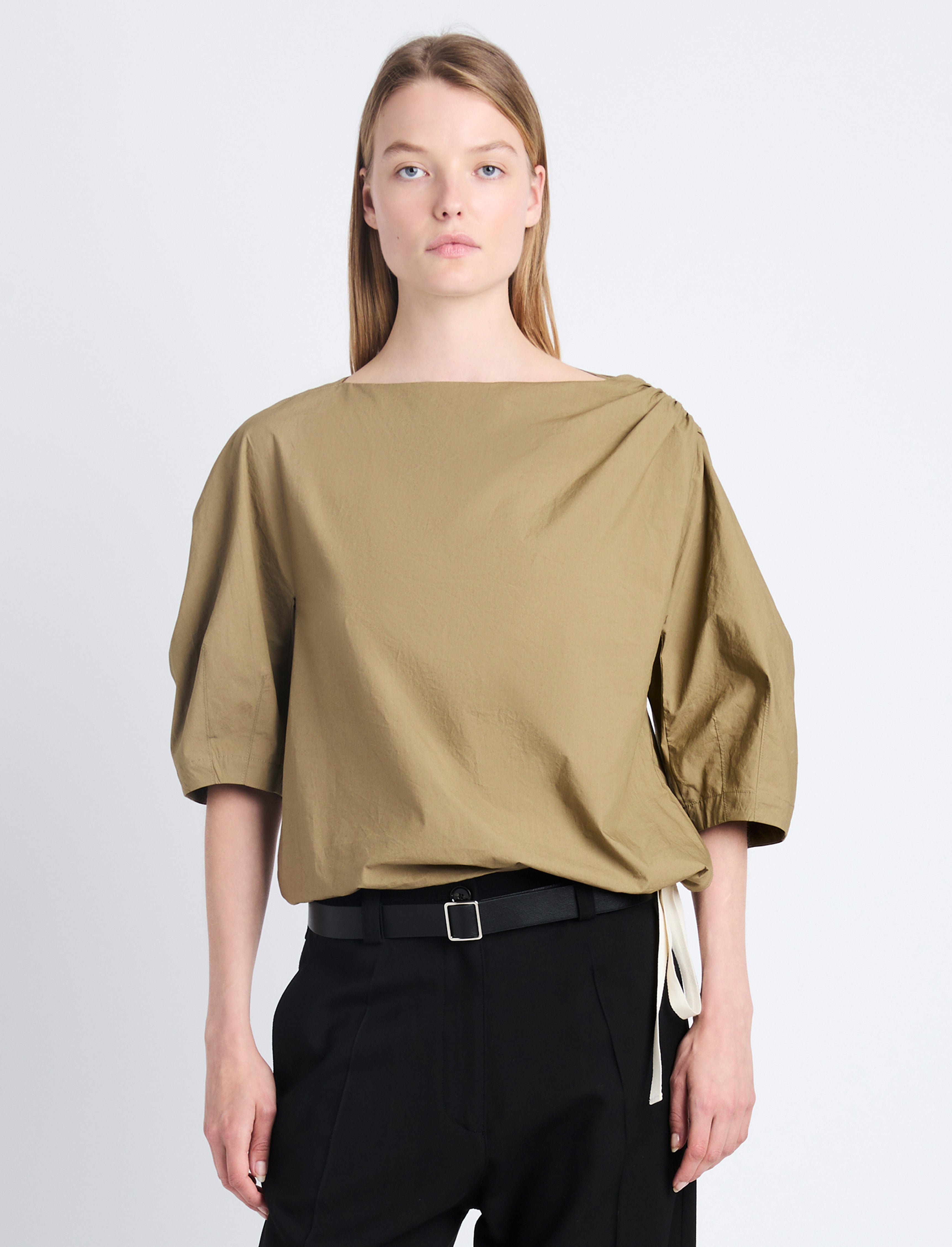 Addison Puff Sleeve Top in Washed Cotton Poplin – Proenza Schouler