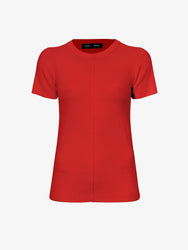 Flat image of Sky Top In Matte Viscose Rib in red