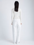 Back image of model wearing Ellsworth Jean in white