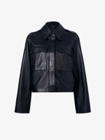 Flat image of Dylan Jacket in Glossy Leather in black