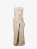 Still Life image of Delancy Dress in Glossy Leather in NUDE