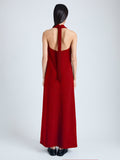 Proenza Schouler Back image of model wearing Ember Dress in Light Matte Viscose Crepe in RED