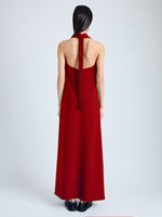 Proenza Schouler Back image of model wearing Ember Dress in Light Matte Viscose Crepe in RED